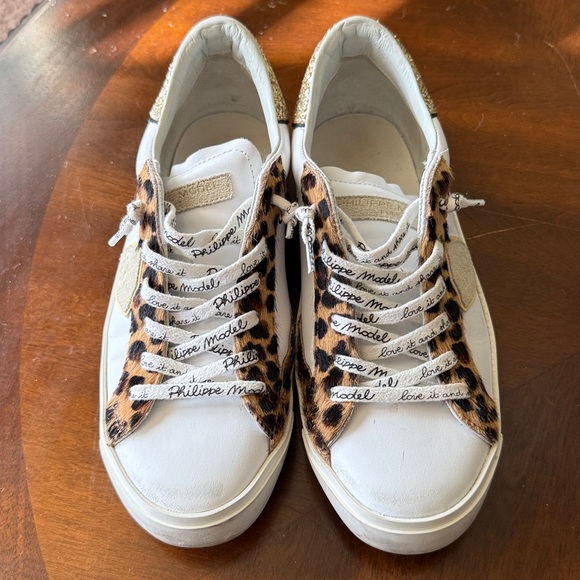 Philippe Model Paris PRSX Low Sneakers W Leopard/Gold Size 38 (7.5 US) - Picture 4 of 10